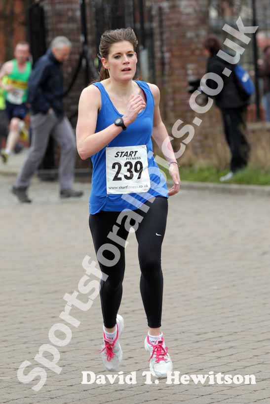 Lucy Wallace (unattached) finishing the Wallsend Harriers Terry O'Gara Memorial 5k Road Race.